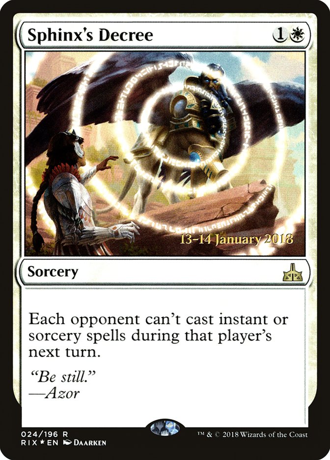 Sphinx's Decree [Rivals of Ixalan Promos] | Game Haven TX