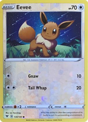 Eevee (130/185) (Reverse Cosmos Holo) [Sword & Shield: Vivid Voltage] | Game Haven TX