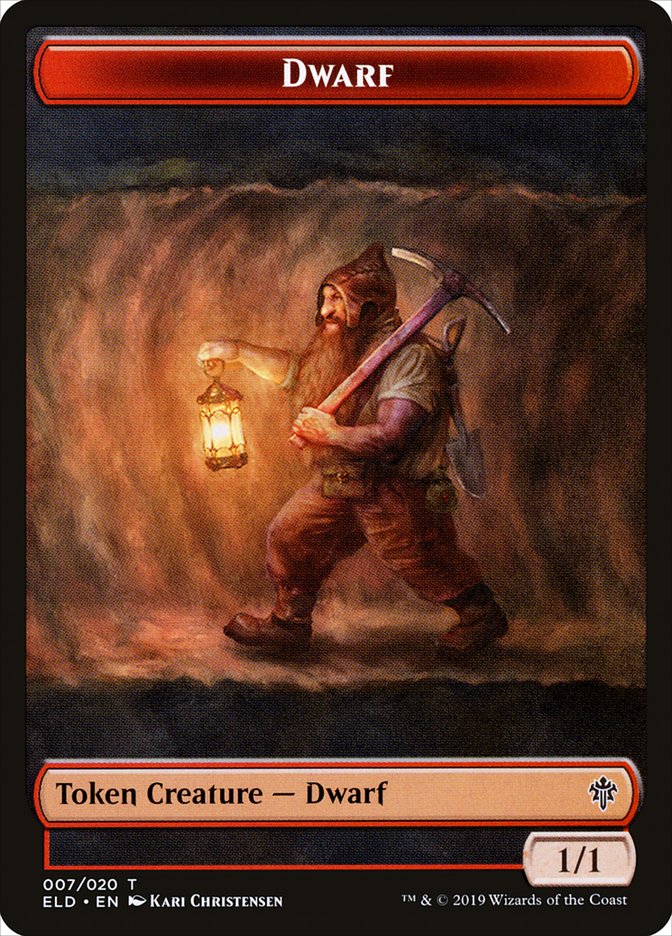 Dwarf Token [Throne of Eldraine Tokens] | Game Haven TX