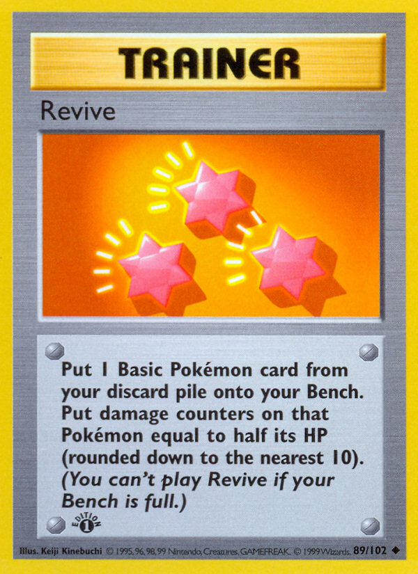Revive (89/102) (Shadowless) [Base Set 1st Edition] | Game Haven TX