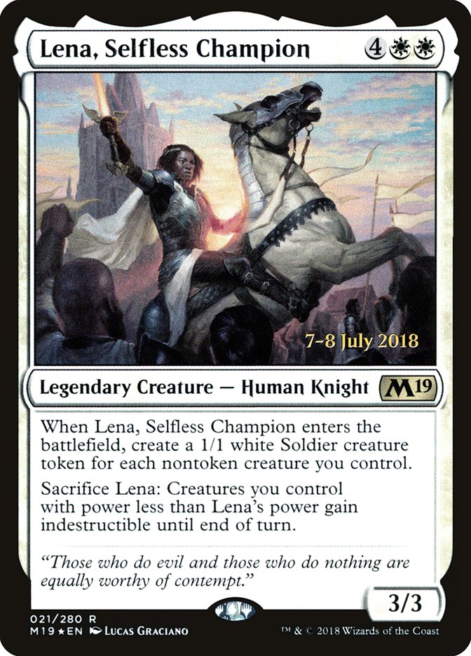 Lena, Selfless Champion [Core Set 2019 Promos] | Game Haven TX