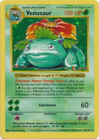 Venusaur (15/102) [Base Set Shadowless Unlimited] | Game Haven TX