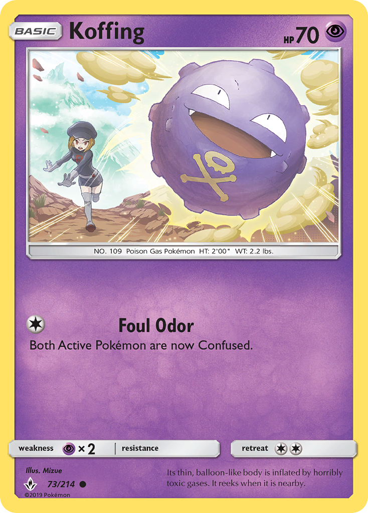 Koffing (73/214) [Sun & Moon: Unbroken Bonds] | Game Haven TX