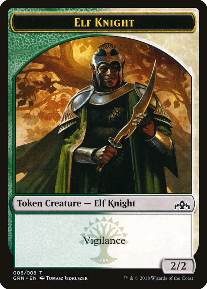 Elf Knight Token [Guilds of Ravnica Tokens] | Game Haven TX