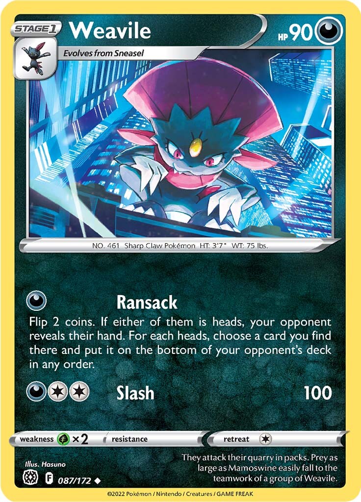 Weavile (087/172) [Sword & Shield: Brilliant Stars] | Game Haven TX
