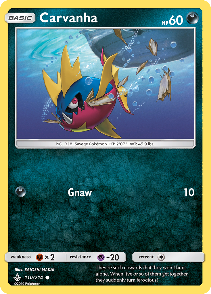 Carvanha (110/214) [Sun & Moon: Unbroken Bonds] | Game Haven TX