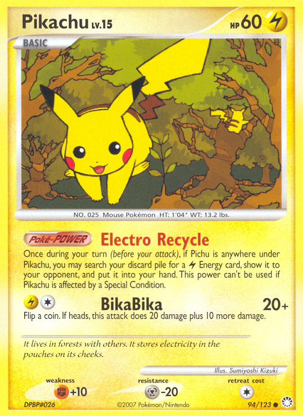 Pikachu (94/123) [Diamond & Pearl: Mysterious Treasures] | Game Haven TX