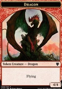 Dragon (006) // Gold (010) Double-sided Token [Commander 2017 Tokens] | Game Haven TX