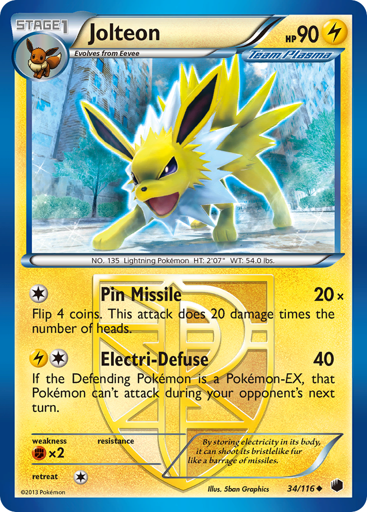 Jolteon (34/116) [Black & White: Plasma Freeze] | Game Haven TX