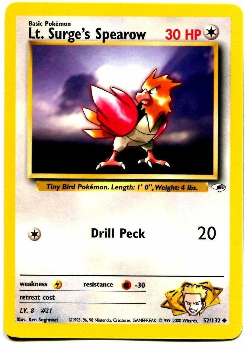 Lt. Surge's Spearow (52/132) [Gym Heroes Unlimited] | Game Haven TX