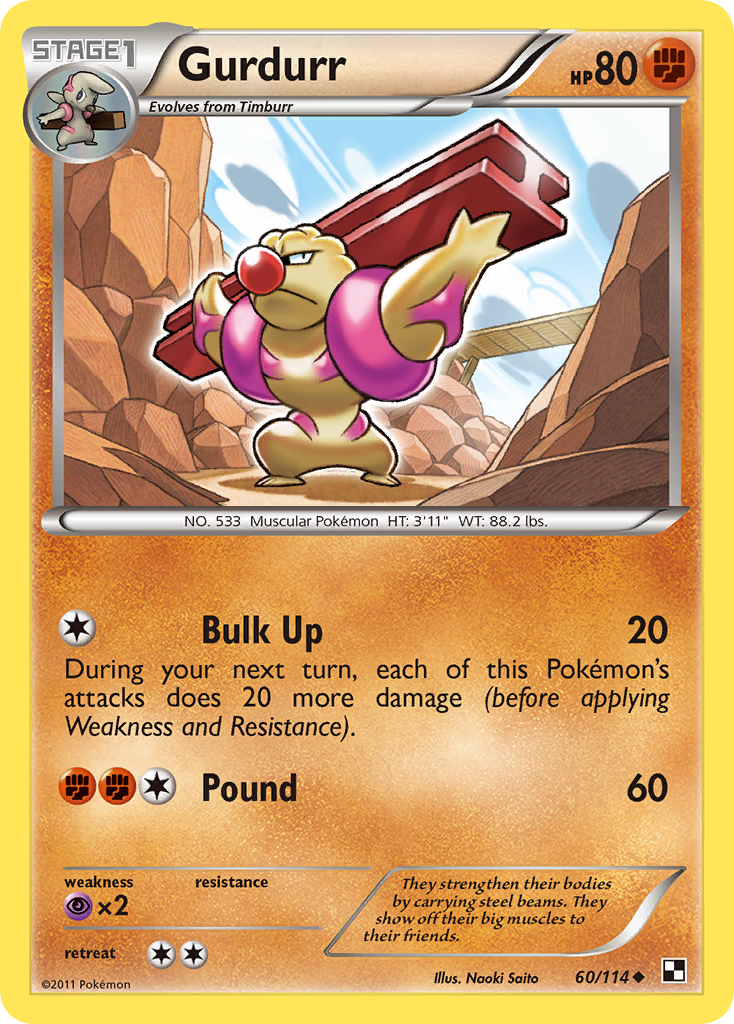 Gurdurr (60/114) [Black & White: Base Set] | Game Haven TX