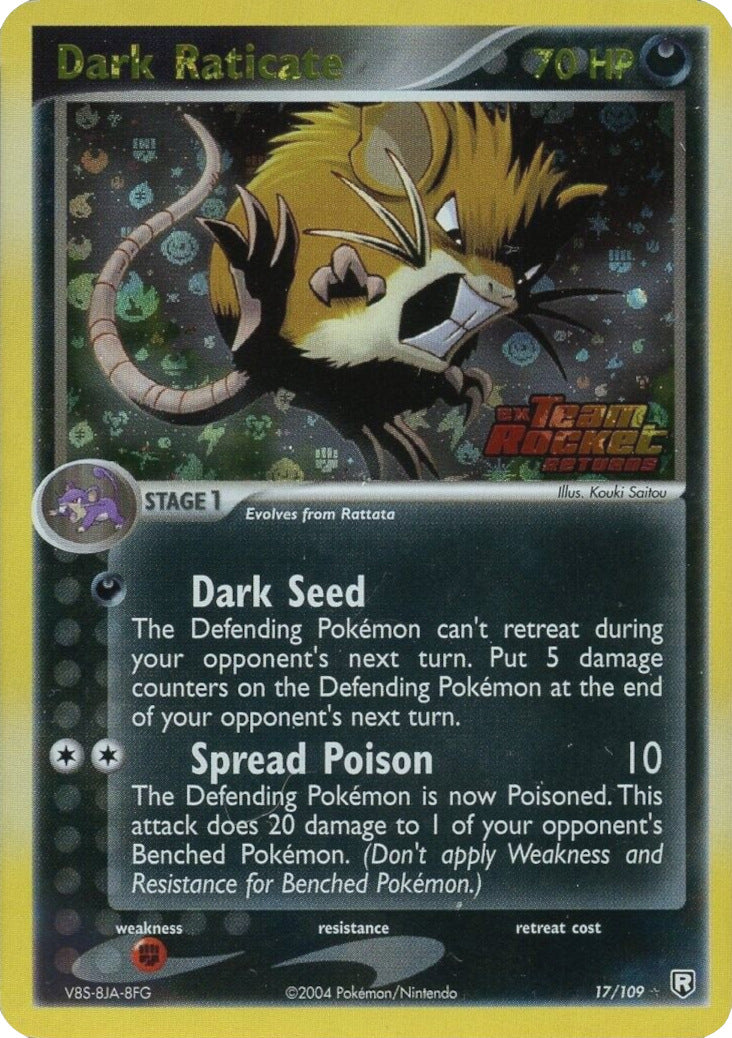 Dark Raticate (17/109) (Stamped) [EX: Team Rocket Returns] | Game Haven TX