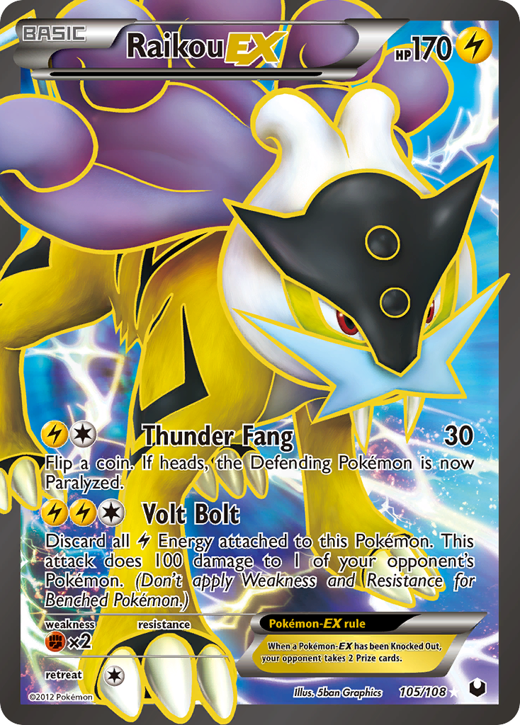 Raikou EX (105/108) [Black & White: Dark Explorers] | Game Haven TX
