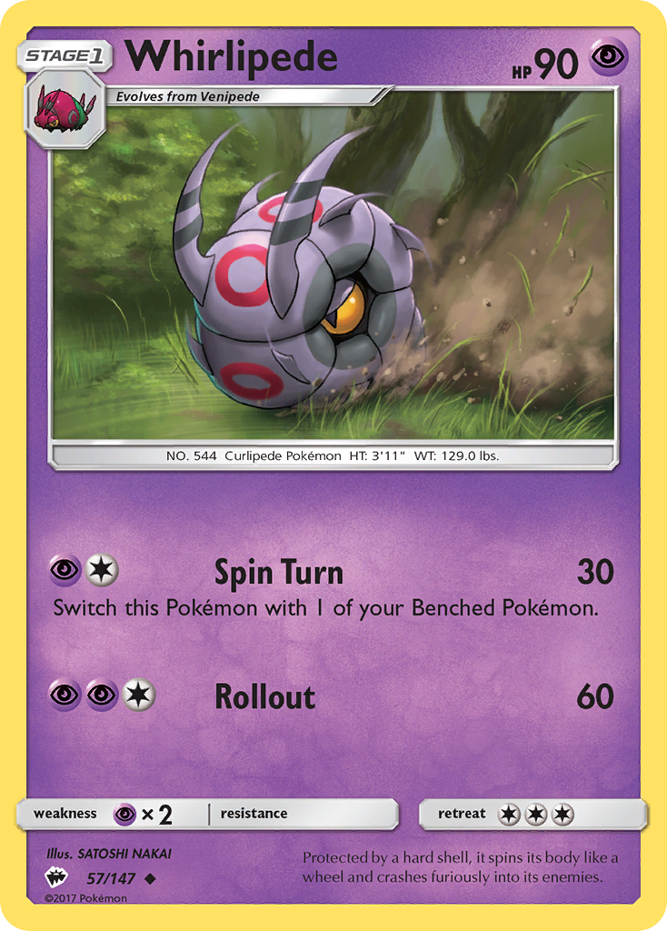 Whirlipede (57/147) [Sun & Moon: Burning Shadows] | Game Haven TX