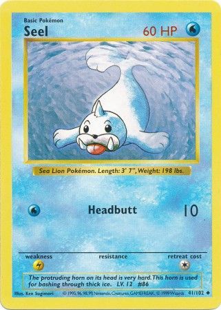 Seel (41/102) [Base Set Shadowless Unlimited] | Game Haven TX