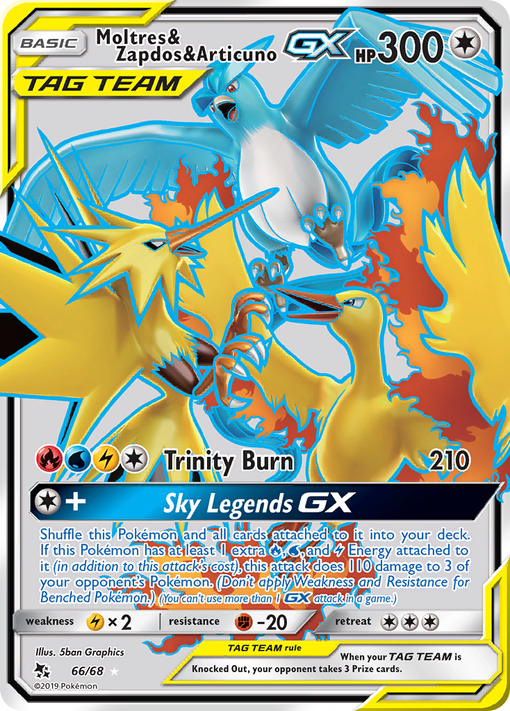 Moltres & Zapdos & Articuno GX (66/68) [Sun & Moon: Hidden Fates] | Game Haven TX