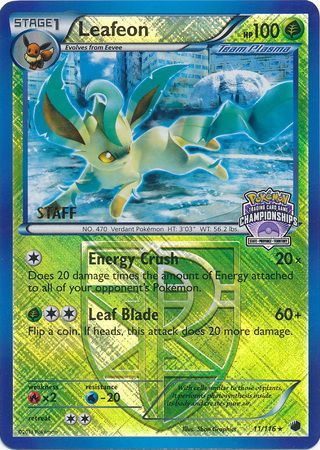 Leafeon (11/116) (States Championship Promo Staff) [Black & White: Plasma Freeze] | Game Haven TX