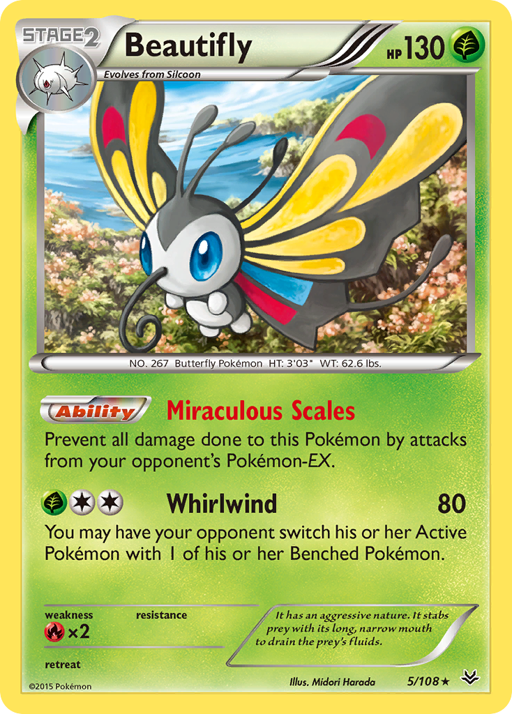 Beautifly (5/108) [XY: Roaring Skies] | Game Haven TX
