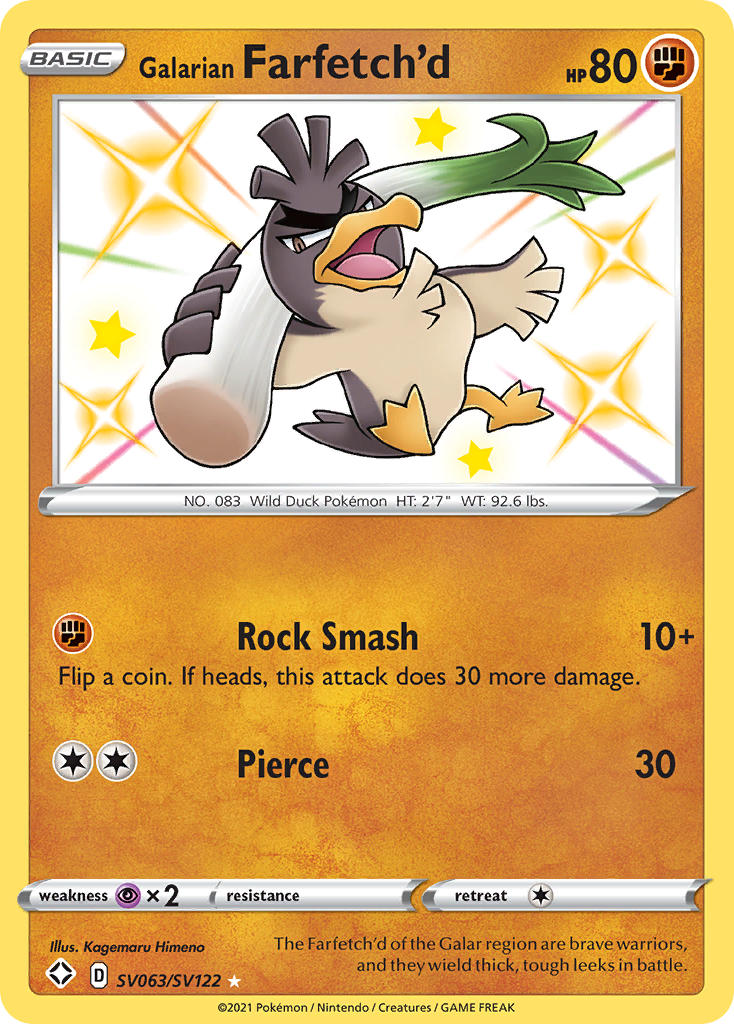 Galarian Farfetch'd (SV063/SV122) [Sword & Shield: Shining Fates] | Game Haven TX
