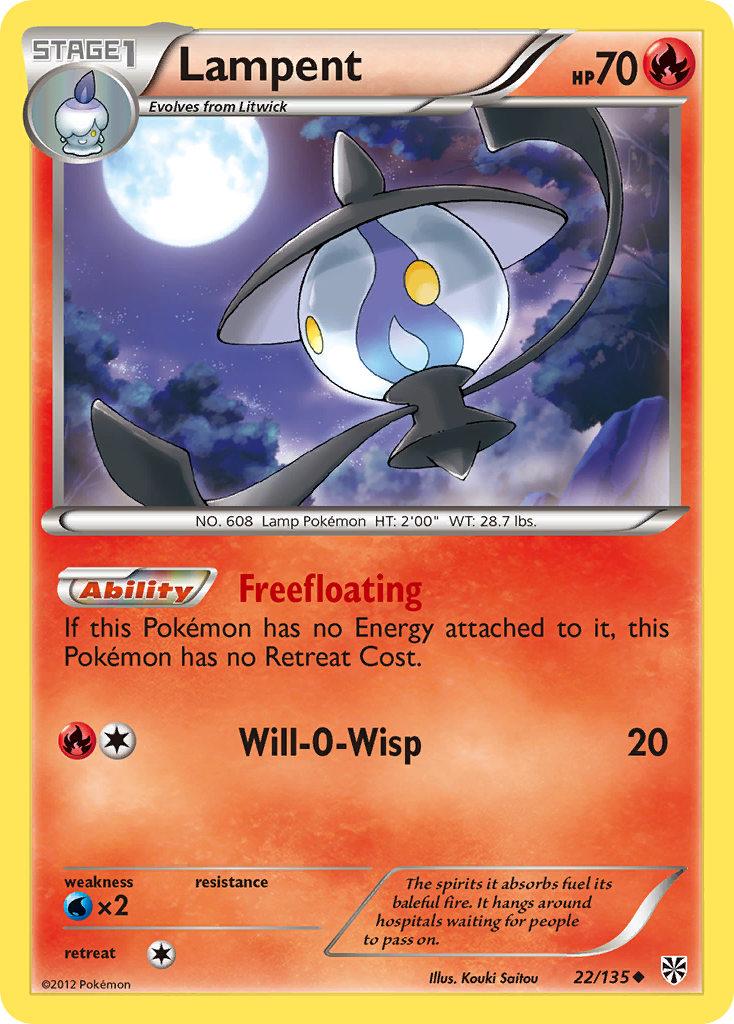 Lampent (22/135) [Black & White: Plasma Storm] | Game Haven TX