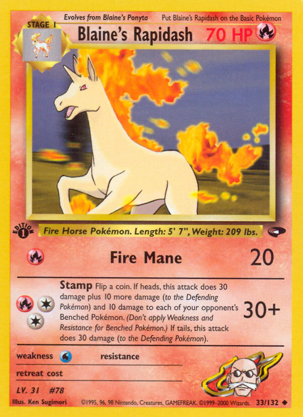 Blaine's Rapidash (33/132) [Gym Challenge 1st Edition] | Game Haven TX