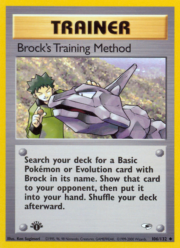 Brock's Training Method (106/132) [Gym Heroes 1st Edition] | Game Haven TX