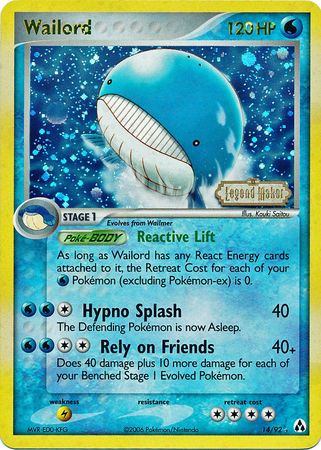 Wailord (14/92) (Stamped) [EX: Legend Maker] | Game Haven TX