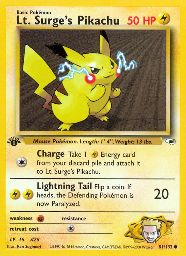 Lt. Surge's Pikachu (81/132) [Gym Heroes 1st Edition] | Game Haven TX