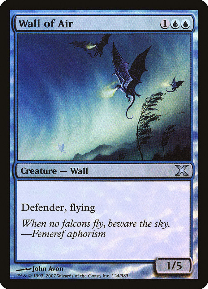 Wall of Air (Premium Foil) [Tenth Edition] | Game Haven TX