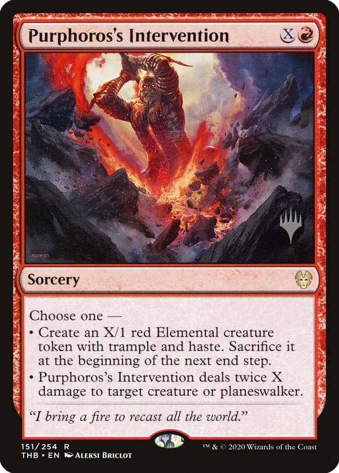 Purphoros's Intervention (Promo Pack) [Theros Beyond Death Promos] | Game Haven TX