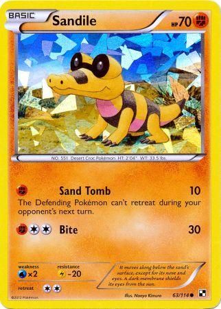 Sandile (63/114) (Cracked Ice Holo) [Black & White: Base Set] | Game Haven TX