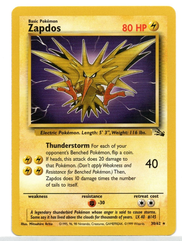 Zapdos (30/62) [Fossil Unlimited] | Game Haven TX