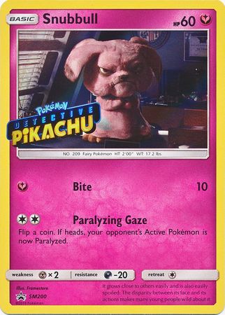 Snubbull Detective (SM200) (Pikachu Stamped) [Sun & Moon: Black Star Promos] | Game Haven TX