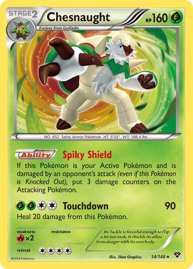 Chesnaught (14/146) (Cosmos Holo) (Blister Exclusive) [XY: Base Set] | Game Haven TX