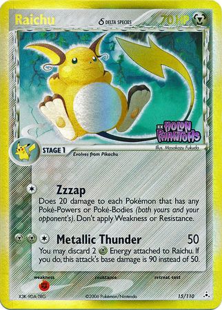 Raichu (15/110) (Delta Species) (Stamped) [EX: Holon Phantoms] | Game Haven TX