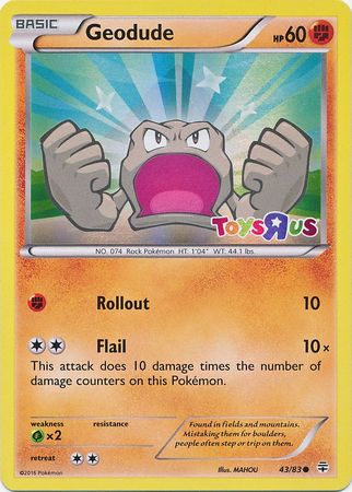 Geodude (43/83) (Toys R Us Promo) [XY: Generations] | Game Haven TX