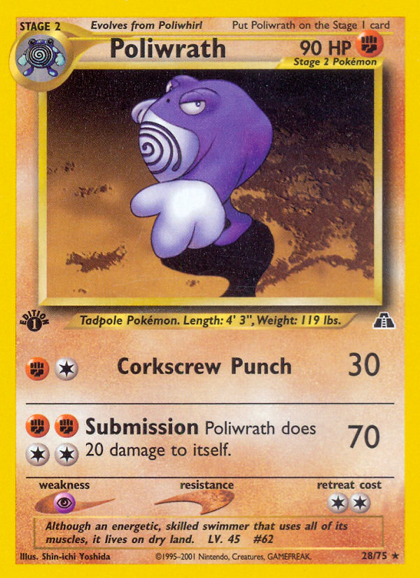Poliwrath (28/75) [Neo Discovery 1st Edition] | Game Haven TX