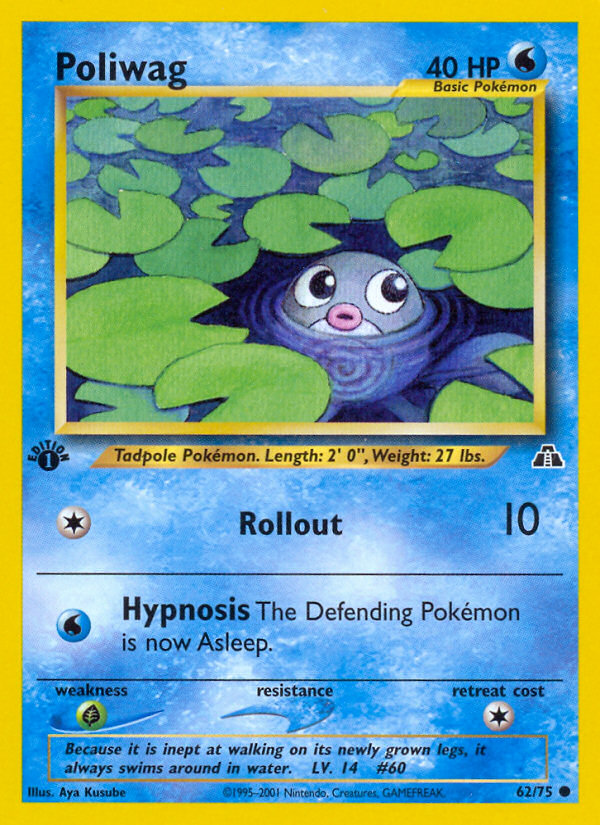 Poliwag (62/75) [Neo Discovery 1st Edition] | Game Haven TX