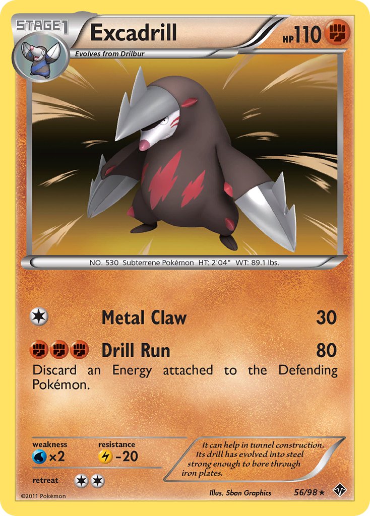 Excadrill (56/98) (Cosmos Holo) (Blister Exclusive) [Black & White: Emerging Powers] | Game Haven TX