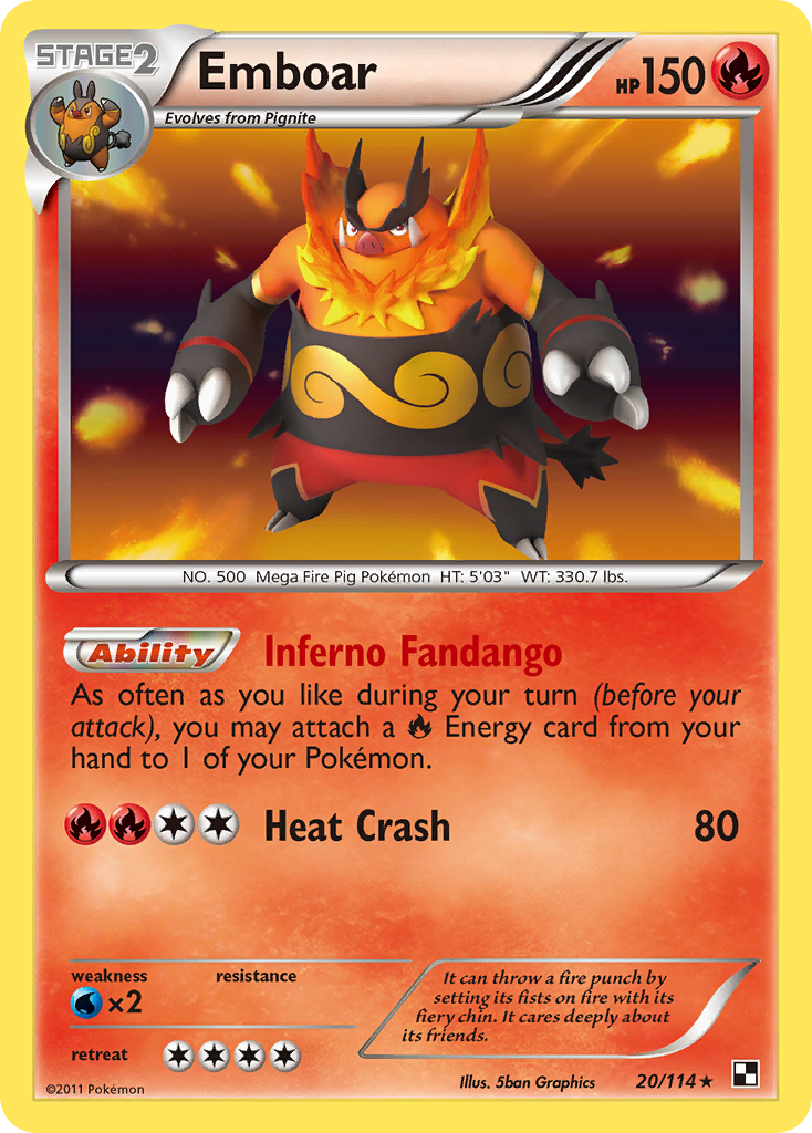 Emboar (20/114) [Black & White: Base Set] | Game Haven TX