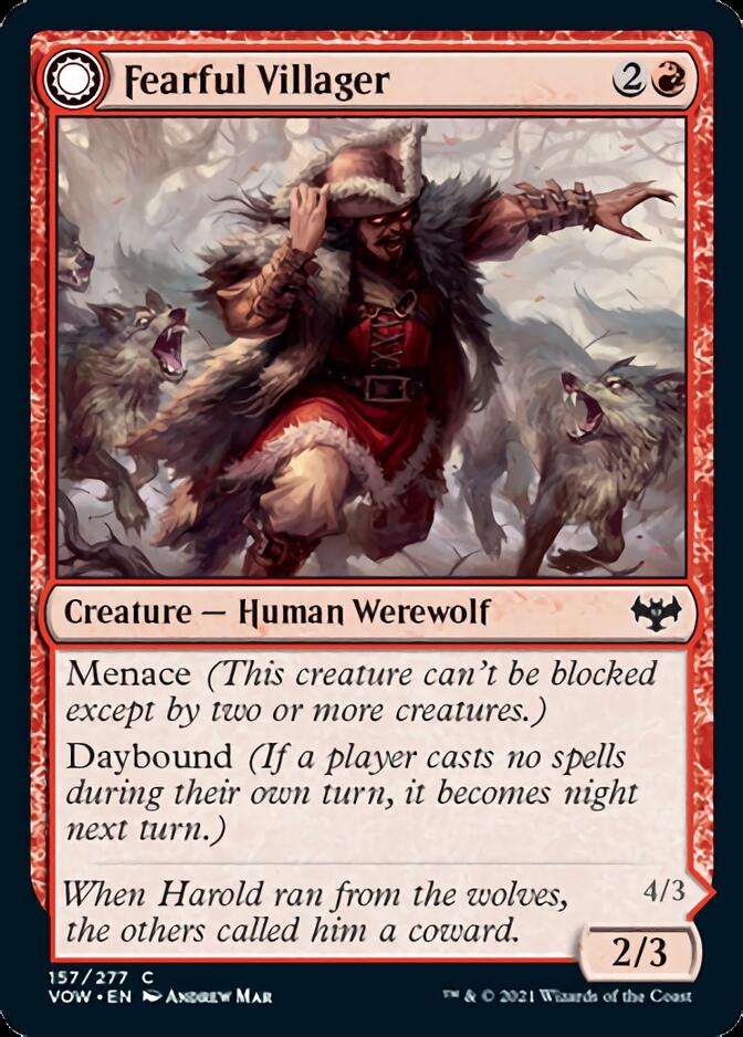 Fearful Villager // Fearsome Werewolf [Innistrad: Crimson Vow] | Game Haven TX