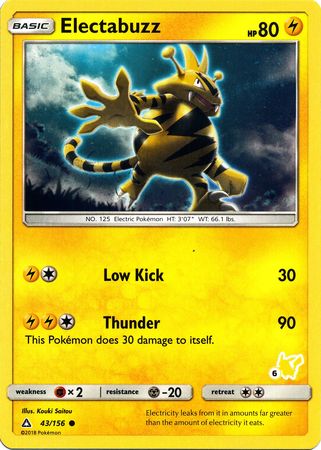 Electabuzz (43/156) (Pikachu Stamp #6) [Battle Academy 2020] | Game Haven TX