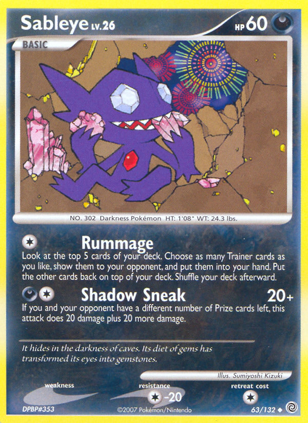 Sableye (63/132) [Diamond & Pearl: Secret Wonders] | Game Haven TX