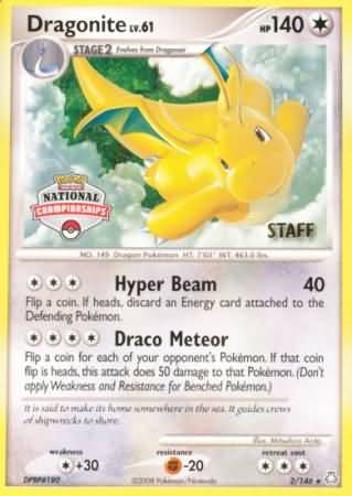 Dragonite (2/146) (National Championship Staff) [Diamond & Pearl: Legends Awakened] | Game Haven TX