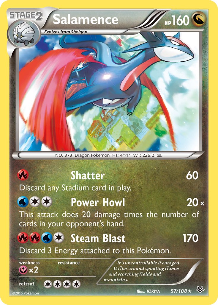 Salamence (57/108) (Theme Deck Exclusive) [XY: Roaring Skies] | Game Haven TX