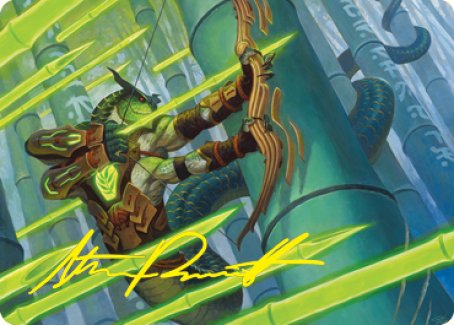 Bamboo Grove Archer Art Card (Gold-Stamped Signature) [Kamigawa: Neon Dynasty Art Series] | Game Haven TX