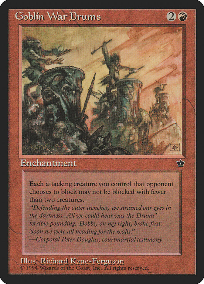 Goblin War Drums (Richard Kane Ferguson) [Fallen Empires] | Game Haven TX