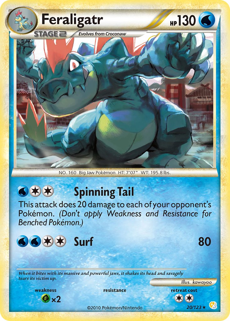 Feraligatr (20/123) (Theme Deck Exclusive) [HeartGold & SoulSilver: Base Set] | Game Haven TX