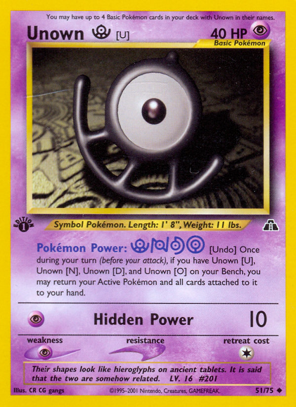 Unown [U] (51/75) [Neo Discovery 1st Edition] | Game Haven TX