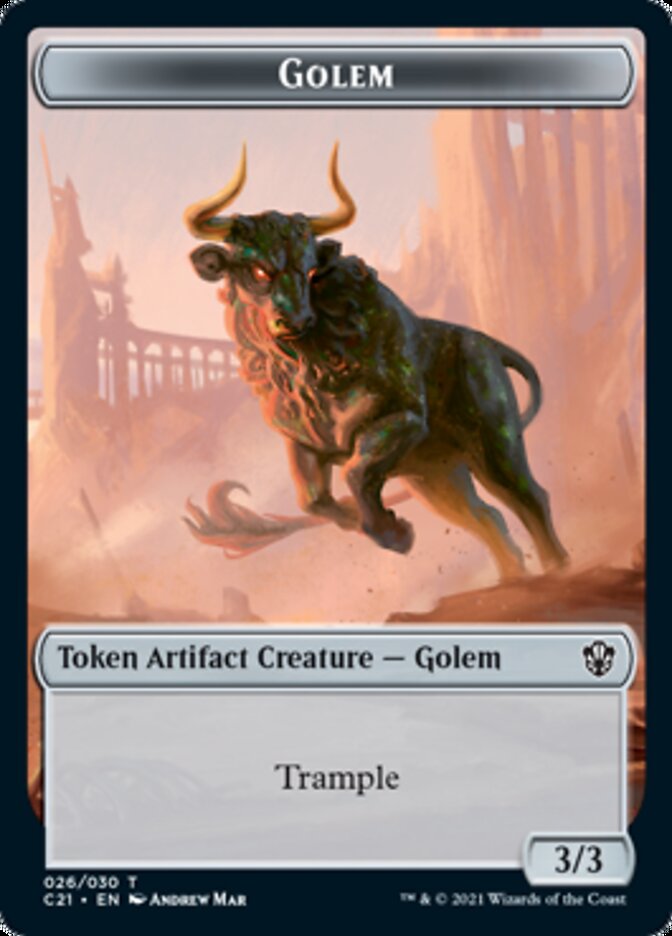 Golem // Thopter Token (026/030) [Commander 2021 Tokens] | Game Haven TX